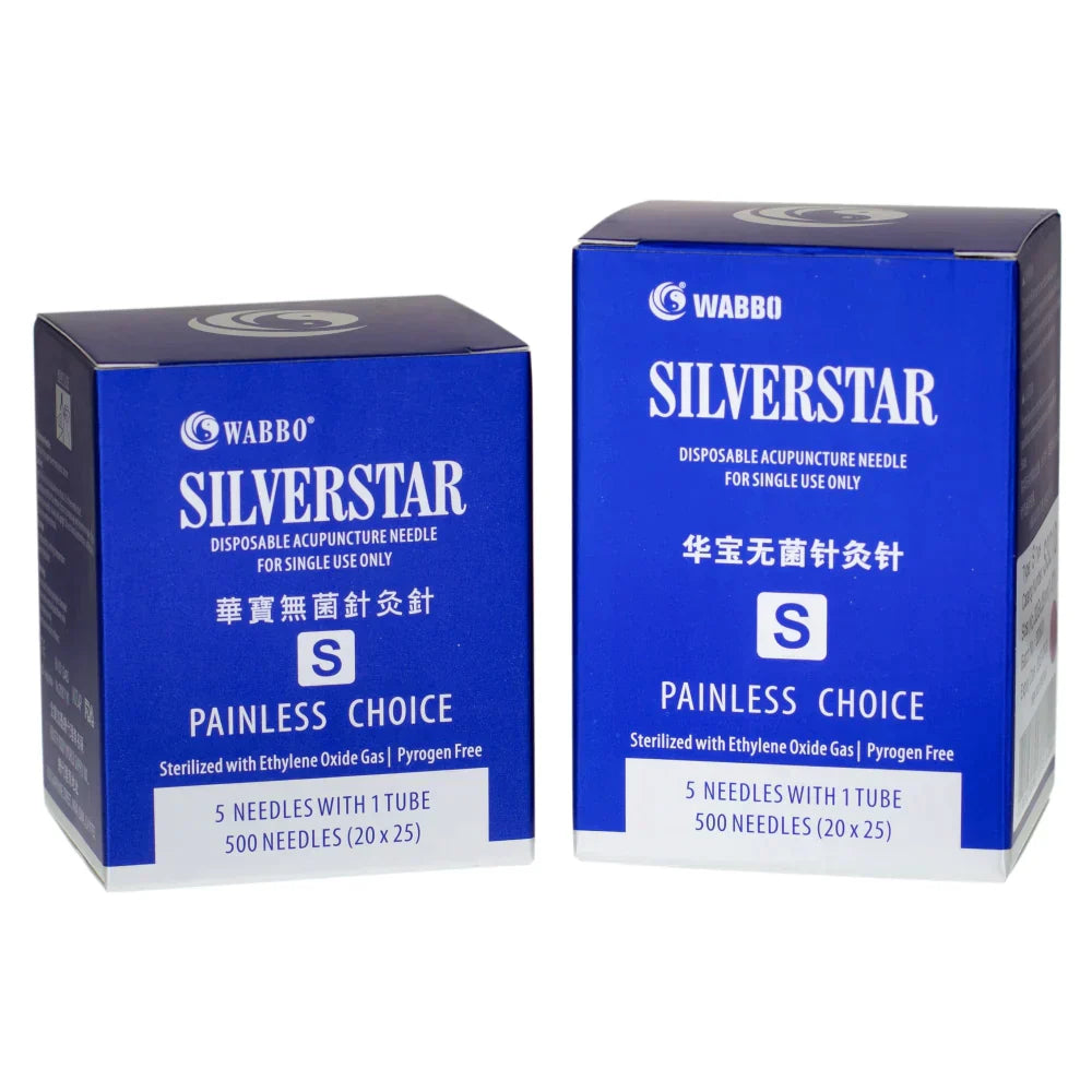 S3415 SilverStar 0.22 x 40mm (1.5") Acupuncture Needles (5 Needles/Tube, 500 PCS/Box) 华宝牌 (5针/管,500支)